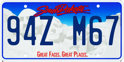 SD license plate 94ZM67