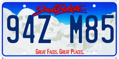 SD license plate 94ZM85
