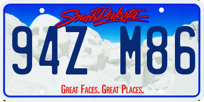 SD license plate 94ZM86