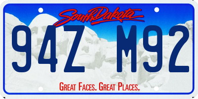SD license plate 94ZM92