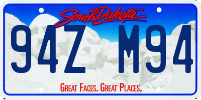 SD license plate 94ZM94