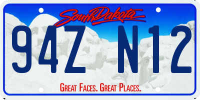 SD license plate 94ZN12