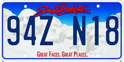 SD license plate 94ZN18