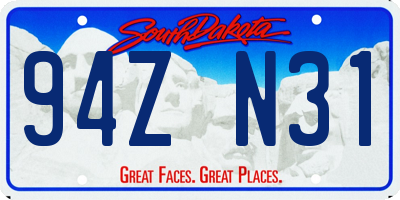 SD license plate 94ZN31
