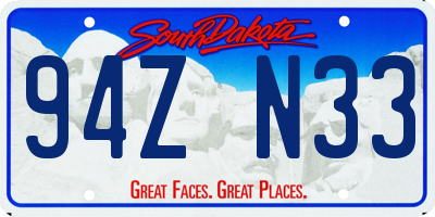 SD license plate 94ZN33