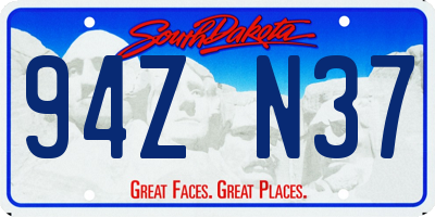 SD license plate 94ZN37