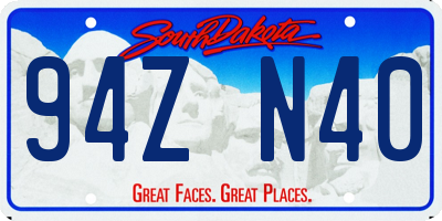 SD license plate 94ZN40