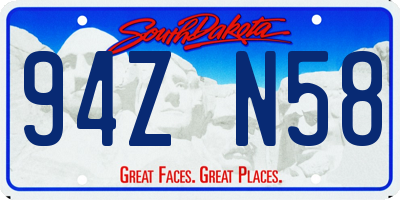 SD license plate 94ZN58