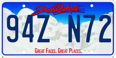 SD license plate 94ZN72