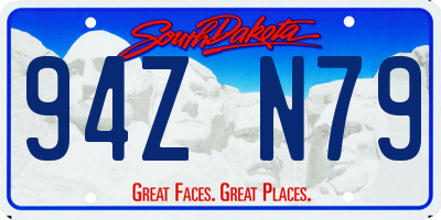 SD license plate 94ZN79
