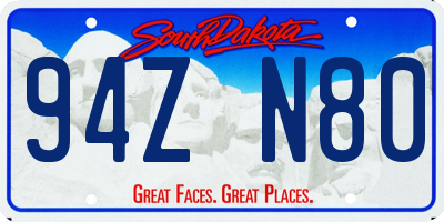 SD license plate 94ZN80