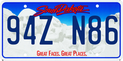 SD license plate 94ZN86