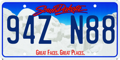 SD license plate 94ZN88