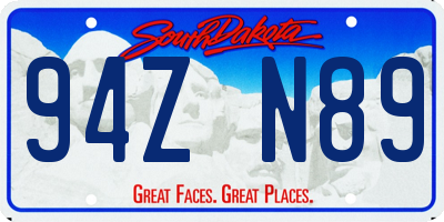 SD license plate 94ZN89