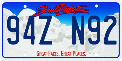 SD license plate 94ZN92