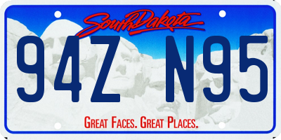 SD license plate 94ZN95