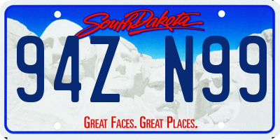 SD license plate 94ZN99