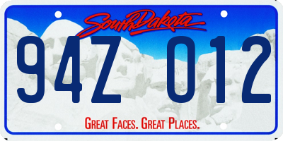 SD license plate 94ZO12