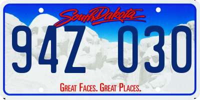 SD license plate 94ZO30