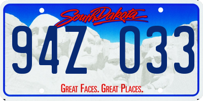 SD license plate 94ZO33