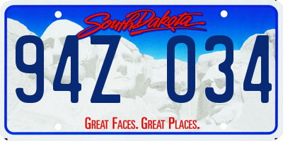 SD license plate 94ZO34