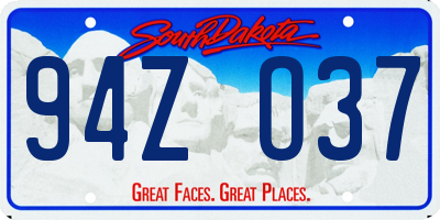 SD license plate 94ZO37