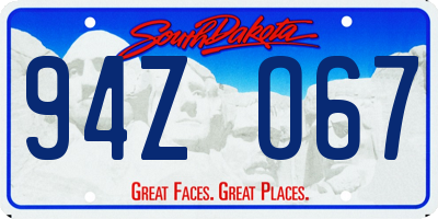 SD license plate 94ZO67