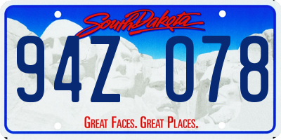 SD license plate 94ZO78