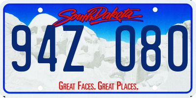 SD license plate 94ZO80