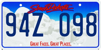 SD license plate 94ZO98