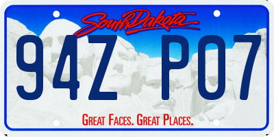 SD license plate 94ZP07