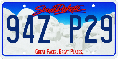 SD license plate 94ZP29