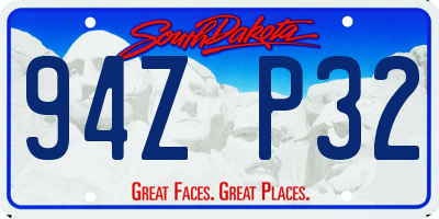 SD license plate 94ZP32