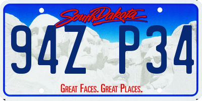 SD license plate 94ZP34