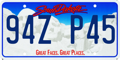 SD license plate 94ZP45