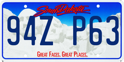 SD license plate 94ZP63