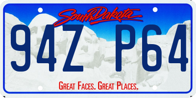 SD license plate 94ZP64