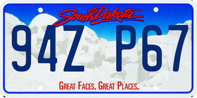 SD license plate 94ZP67