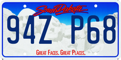 SD license plate 94ZP68