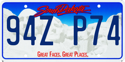 SD license plate 94ZP74
