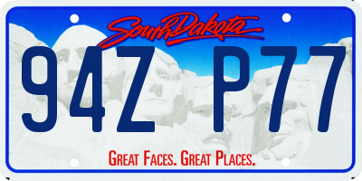 SD license plate 94ZP77