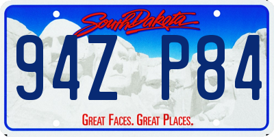 SD license plate 94ZP84