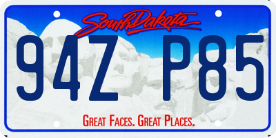 SD license plate 94ZP85