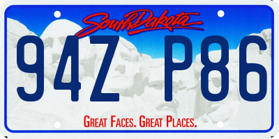 SD license plate 94ZP86