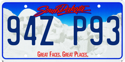 SD license plate 94ZP93