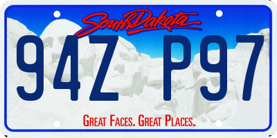 SD license plate 94ZP97