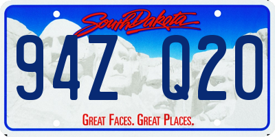 SD license plate 94ZQ20