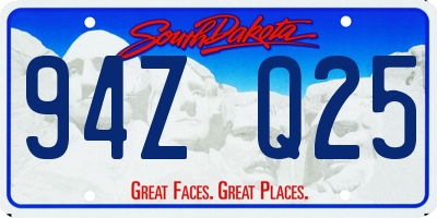 SD license plate 94ZQ25