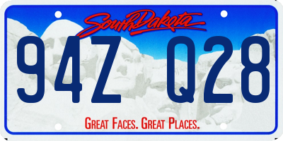 SD license plate 94ZQ28