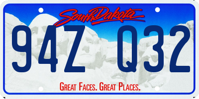 SD license plate 94ZQ32